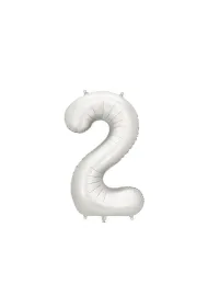 PartyDeco Balon foliowy cyfra 2 srebrny 86cm