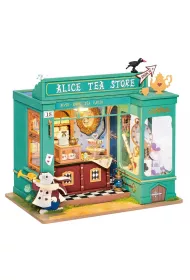 Skadany Drewniany Model Puzzle 3D Herbaciarnia Alice Robotime
