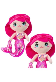 LeanToys Syrenka pluszowa z ogonem w cekiny r�owa 30cm
