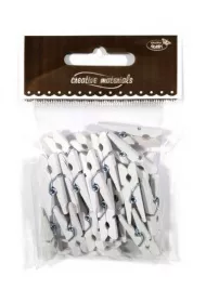 Galeria Hobby Klamerki drewniane bia�e 30 mm