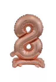 Amscan Balon foliowy mini cyfra 8 na stojaku r�owe z�oto