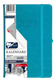 Kalendarz 2027 Jazz A5 dzienny turkusowy