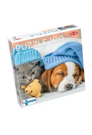 Puzzle 100 el. Cute Kitten and Sleepy Dog Tactic