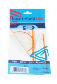 Pratel Zestaw szkolny geometryczny plastikowy 3 el. Kolorowy