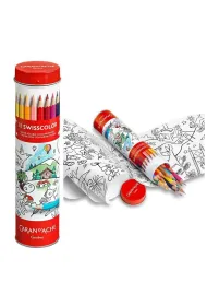 Carandache Kredki Swisscolor w tubie z kolorowank� 18 szt.