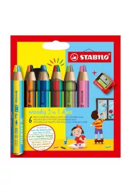 Stabilo Kredki Woody 3w1 Duo + temper�wka 6 szt.