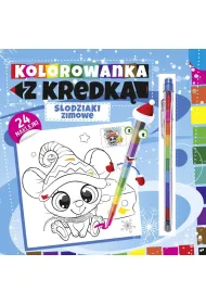 Kolorowanka z kredk�. Zimowe s�odziaki