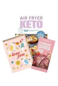 Pakiet: Air Fryer Keto. 100 �atwych przepis�w na co dzie�, Tabliczka kakaowa truskawka - quinoa, Kartka okoliczno�ciowa Papu�ki, eko koperta K029