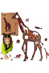 Puzzle drewniane eko 102 el. C�tkowana �yrafa A3 Maksik