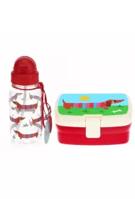 Rex London Zestaw niadaniowy lunchbox i bidon Jamniki