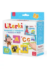 Literki. Ksi��eczka z naklejkami i puzzle do pary