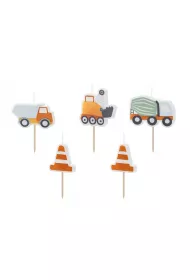 PartyDeco �wieczki urodzinowe Roboty Drogowe 3-4.5cm