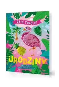Pan Dragon Karnet XXL Urodziny flaming z naklejkami
