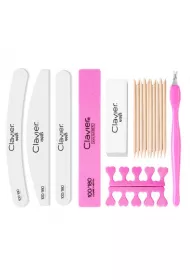 Clavier Zestaw do manicure pilink do paznokci + patyczki do manicure + separator do pedicure + radeko + blok polerski + polerka