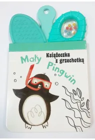 Ksi��eczka z grzechotk� Ma�y pingwin - niebieska