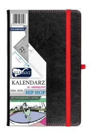 Kalendarz 2026/2028 18 m-cy. Hip hop A5 tygodniowy czarny