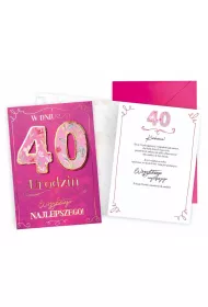 Kukartka Karnet Urodziny 40