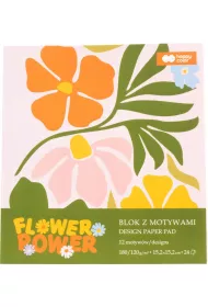 Blok z motywami BLOOM, 15,2x15,2cm, 24 ark, 180g/120g, Happy Color