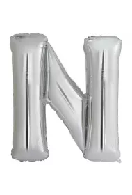 Amscan Balon foliowy litera N srebrna 79x86cm