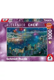 Puzzle 1000 el. Fajerwerki nad Hongkongiem Schmidt