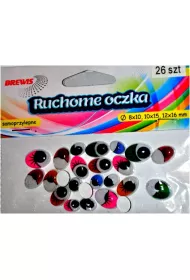 Brewis Ruchome oczka owalne + kolorowe rz�sy 36 szt.