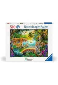Puzzle 500 el. 2D Rodzina Tygrys�w Ravensburger