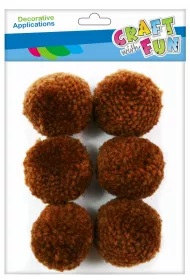 Craft with Fun Pompony we�niane br�zowe 4cm