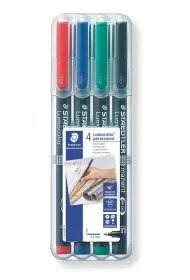 Staedtler Foliopisy wodoodporne Lumocolor, F, 4 kolory w etui