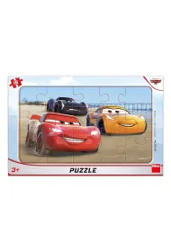 Puzzle ramkowe 15 el. Auta Cars Wy�cig Dino Toys