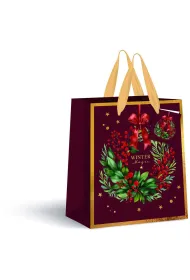 Interdruk Torebka prezentowa 26,5x33x13cm Burgundy