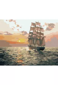 Twoje Hobby Malowanie po numerach - �agl�wka o zachodzie 40x50cm