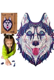 Puzzle drewniane eko 123 el. �nie�ny husky A3 Maksik