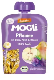 Mogli Mus liwka - gruszka - jabko - banan bez dodatku cukrw od 1 roku demeter 100 g Bio
