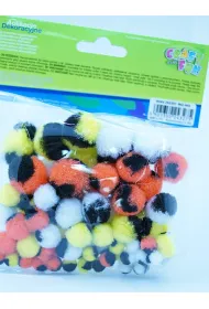 Craft with Fun Ozdoba dekoracyjna pompony kolorowe 80 szt.