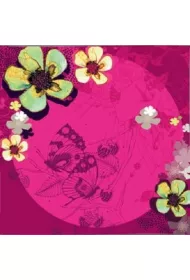 Clear Creations Karnet Swarovski kwadrat CL2905_BL Kwiaty fuksja