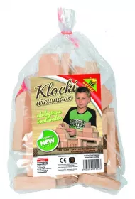 Klocki drewniane w worku duzym