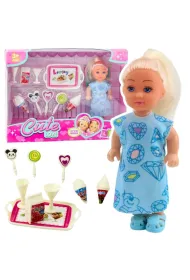 Mini laleczka z akcesoriami lodziarnia LeanToys