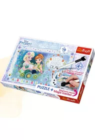 Puzzle 70 el. Urodziny Anny Frozen 75111 + mazak Trefl