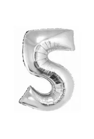 Godan Balon foliowy. Cyfra 5 srebrny 85cm