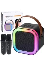 LeanToys Zestaw Do Karaoke G�o�nik Dwa Mikrofony led