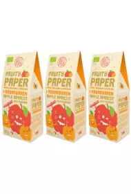 Diet-Food Papier owocowy - jabko + morela + rabarbar Zestaw 3 x 25 g Bio