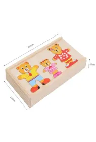 Puzzle drewno misie Merkpol