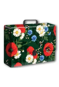 Penmate Teczka z r�czk� b4 jumbo t 0127 kwiaty polskie maki w zieleni folia mat nierysuj�ca