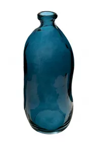 Atmosphera Wazon szklany Jeanne Blue z recyklingu