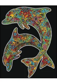 Kolorowanka Welwetowa 47x35 cm Delfiny