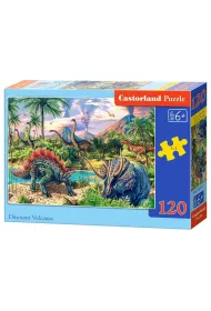 Puzzle 120 el. Dinozaury przy wulkanach Castorland
