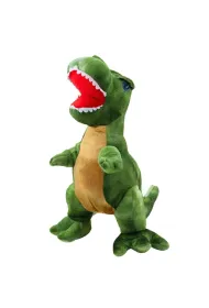Tyranozaur pluszowy zielony z tekstur� skr�ry 45cm LeanToys