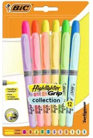 Zakre�lacz Grip Pastel mix 12 szt BIC