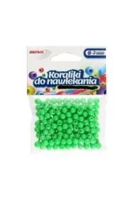 Brewis Koraliki do nawlekania + sznurek zielone 6 mm, 16g