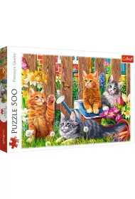 Puzzle 500 el. Kotki w ogrodzie Trefl